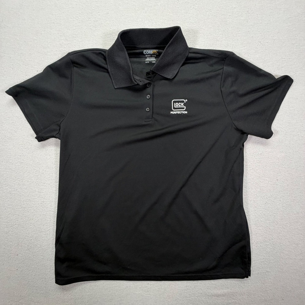 Core365 Polo Shirt Women XL Good Black Glock Perfection Logo Performance Shirt